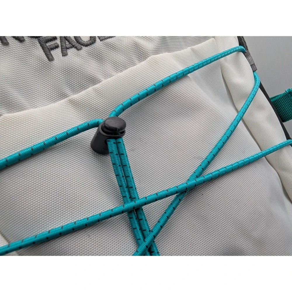 The North Face Borealis Backpack Grey White Teal Bungee Daypack READ!